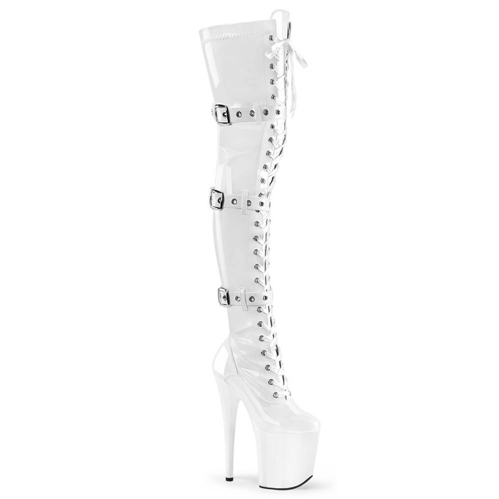 Pleaser - FLAMINGO3028 Cuissardes à plateforme - Blanc Product image